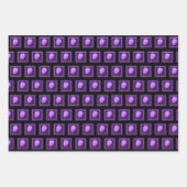 Rosa und Lila Frühjahrsmuster Geschenkpapier Set (Vorderseite 3)