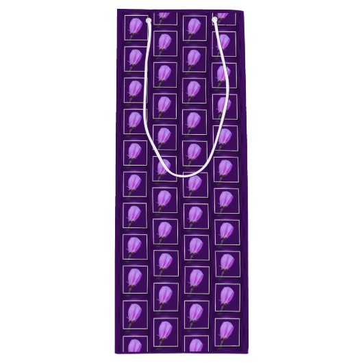 Rosa und Lila Frühjahrsmuster Geschenktüte Für Weinflaschen (Vorderseite)