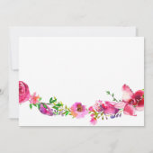 Rosa und Lila Frühlingsblumen Blumen Moderne Einladung (Rückseite)