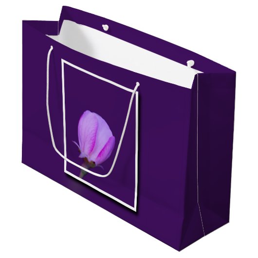 Rosa und Lila Frühlingsblüte Inspiration Große Geschenktüte (Vorderseite Schrägansicht)