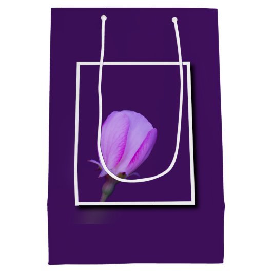 Rosa und Lila Frühlingsblüte Mittlere Geschenktüte (Rückseite)