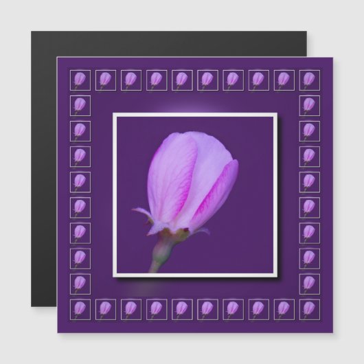 Rosa und Lila Frühlingskarte Magnetkarte (Vorne/Hinten)