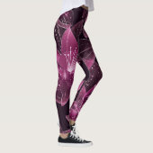 Rosa und Lila funkelnde Blume Leggings (Rechts)