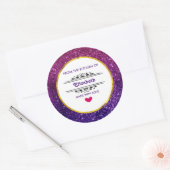 Rosa und Lila funkelnder Glitzer Edelsteine Küche Runder Aufkleber (Umschlag)