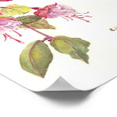 Rosa und lila Fuschia-Wasserfarbe Poster (Ecke)