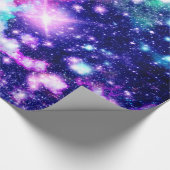 Rosa und lila Galaxie-Sterne Geschenkpapier (Ecke)
