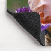 Rosa und Lila gebärfähige Irisblüte Mousepad (Ecke)