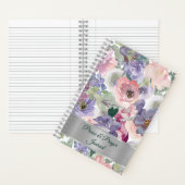 Rosa und lila geblümte Gebetszeitschrift Notizblock (Innen)