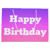 Rosa und Lila Geburtstagsgeschenktasche Große Geschenktüte (Rückseite)