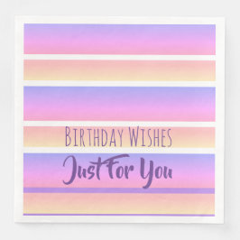 Rosa und Lila Geburtstagswünsche Papier Napkins Serviette
