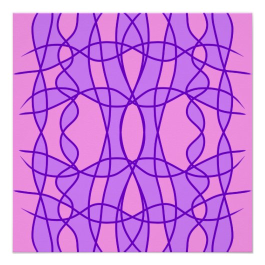 rosa und lila geometrisches Muster Poster (Vorderseite)