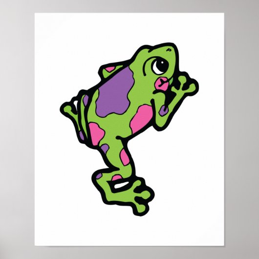 rosa und lila gepunkteter Baumfrosch Poster (Vorne)
