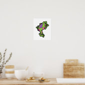 rosa und lila gepunkteter Baumfrosch Poster (Küche)