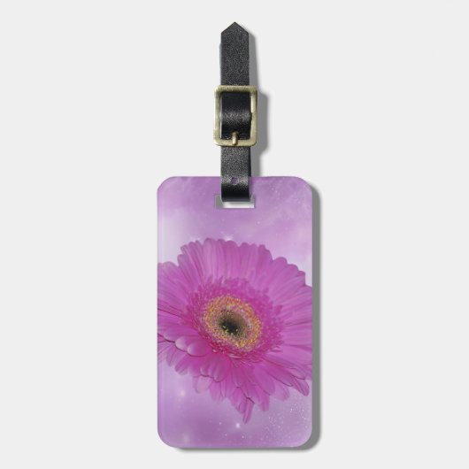 Rosa und lila Gerber Daisy Gepäckanhänger (Vorderseite vertikal)