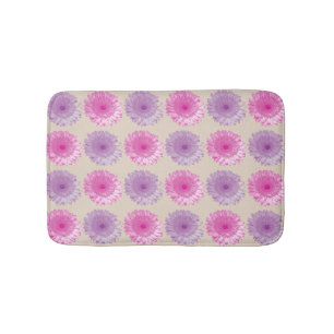 Rosa und lila gerbere Blume Badematte
