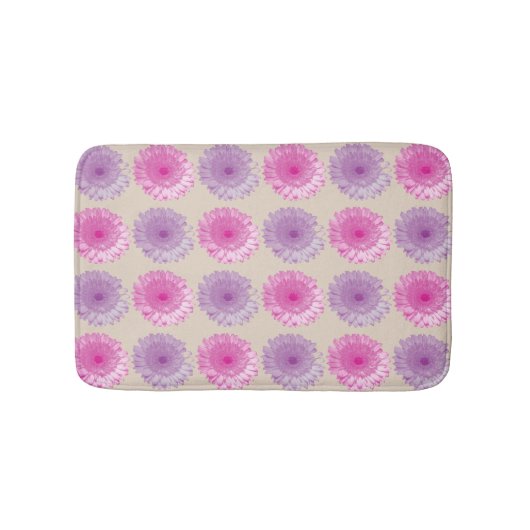Rosa und lila gerbere Blume Badematte (Vorderseite)