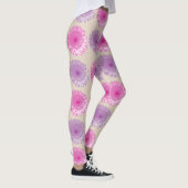 Rosa und lila gerberne Blumenmuster Leggings (Rechts)