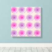 Rosa und lila gerberne Blumenmuster Leinwanddruck (Insitu (Holzboden))