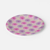 Rosa und lila gerberne Blumenmuster Pappteller (Schrägansicht)