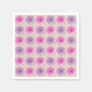 Rosa und lila gerberne Blumenmuster Serviette