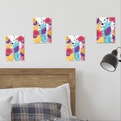Rosa und lila geschnittene Blume mit komplizierten Bilderwand Sets (Schlafzimmer)