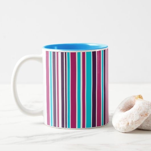 Rosa und Lila gestrichene, 2-Tone-Kaffee-Tasse Zweifarbige Tasse (Mit Donut)