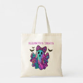 Rosa und Lila Girl Ghost mit Bow Trick oder Trete Tragetasche (Rückseite)