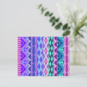 Rosa und Lila Girly Aztec Postkarte (Stehend Vorderseite)