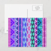 Rosa und Lila Girly Aztec Postkarte (Vorne/Hinten)