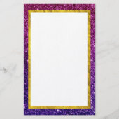 Rosa und Lila Glitzer-Edelsteine Briefpapier (Vorderseite)