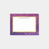 Rosa und Lila Glitzer-Edelsteine Post-it Klebezettel (Vorderseite)