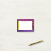 Rosa und Lila Glitzer-Edelsteine Post-it Klebezettel (Auf Schreibtisch)