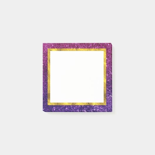 Rosa und Lila Glitzer-Edelsteine Post-it Klebezettel (Vorderseite)