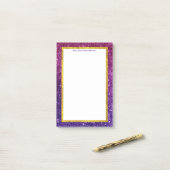 Rosa und Lila Glitzer-Edelsteine Post-it Klebezettel (Auf Schreibtisch)