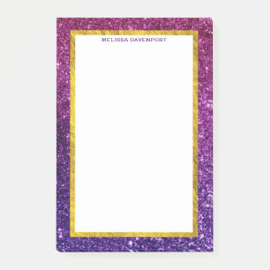 Rosa und Lila Glitzer-Edelsteine Post-it Klebezettel