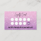 Rosa und Lila Glitzer Ombre Lash Tech Treuekarte (Vorderseite)