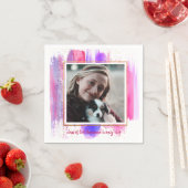 Rosa und Lila Glitzer Sparkor Abschluss Serviette (Beispiel)