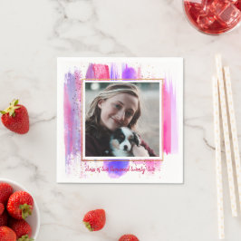 Rosa und Lila Glitzer Sparkor Abschluss Serviette