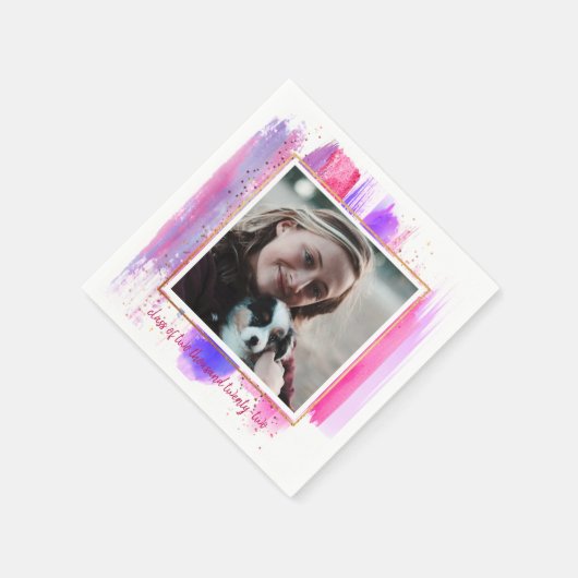 Rosa und Lila Glitzer Sparkor Abschluss Serviette (Ecke)