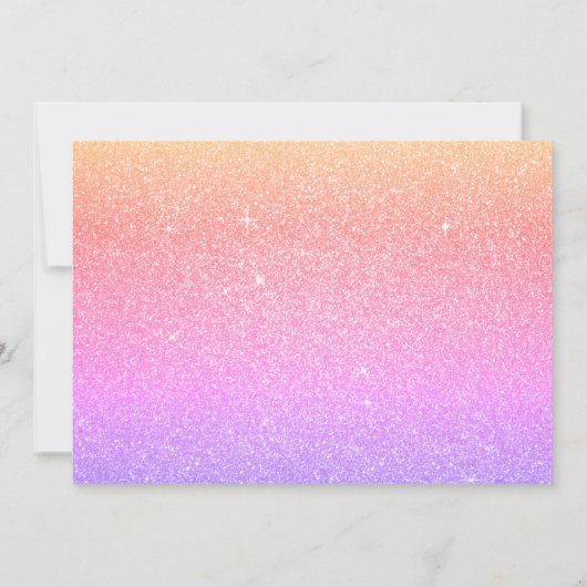 Rosa und Lila Glitzer Sweet 16 Save the Date Einladung (Rückseite)