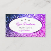 Rosa und Lila Glitzer Weißschmuck Beruflich Visitenkarte (Vorderseite)