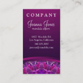 Rosa und lila glühender Mandala - dunkler rosa Visitenkarte (Rückseite)