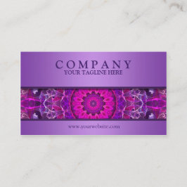Rosa und lila glühender Mandala - lila modernes Visitenkarte