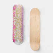 Rosa und Lila goldfarbene Skateboard (Vorderseite)