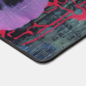 Rosa und Lila Goth Blume. Bearbeitbarer Name Schreibtischunterlage (Ecke)