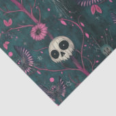 Rosa und Lila gotische Halloween-Skulls & Blume Seidenpapier (Ausschnitt)