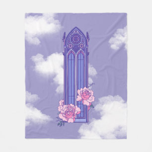 Rosa und lila gotisches Pastellfenster mit Pfingst Fleecedecke