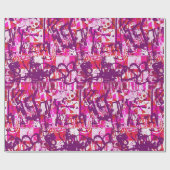 Rosa und Lila Graffiti Wrapping Paper Geschenkpapier (Flach)