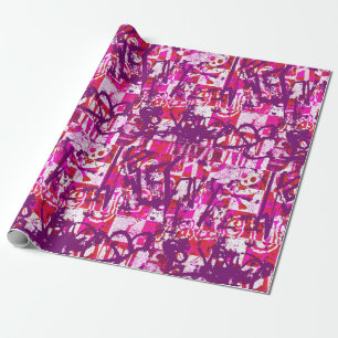 Rosa und Lila Graffiti Wrapping Paper Geschenkpapier