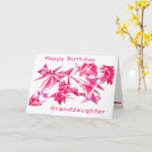 Rosa und Lila Grandtochter Geburtskarte Karte (Gelbe Blume)